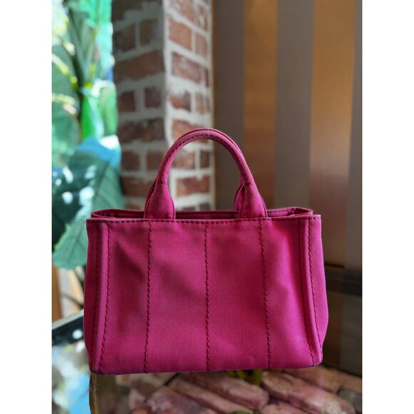 PRADA Pink Mini Canapa Tote - Picture 3 of 10
